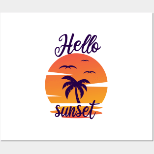 Hello Sunset, Popsicle, Vacation, Beach Vacation, Summer Vacation, Vacation Tee, Vacay Mode, Summertime Posters and Art